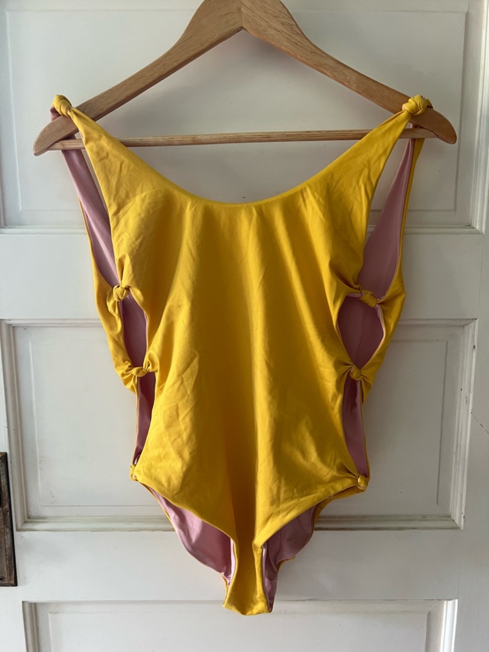 Red Carter Side Knot Reversible Bathing Suit